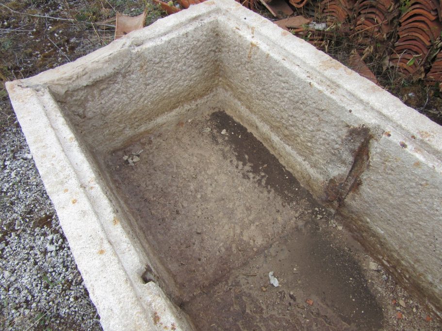 very rare antique French limestone dairy trough