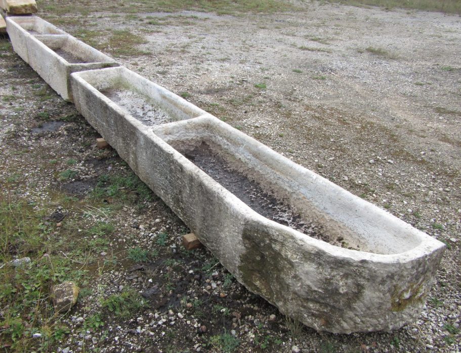 extra long antique limestone trough