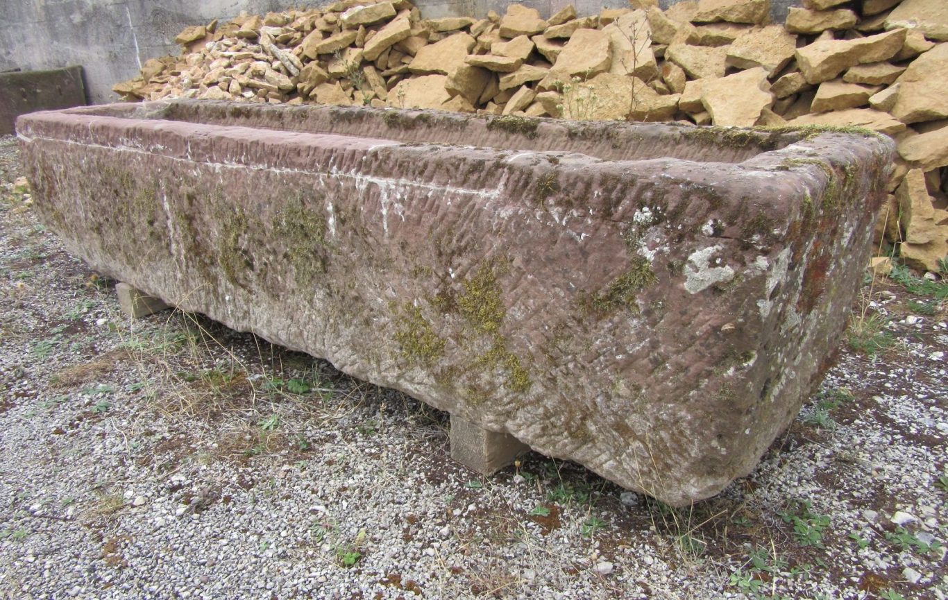 antique red sandstone French trough