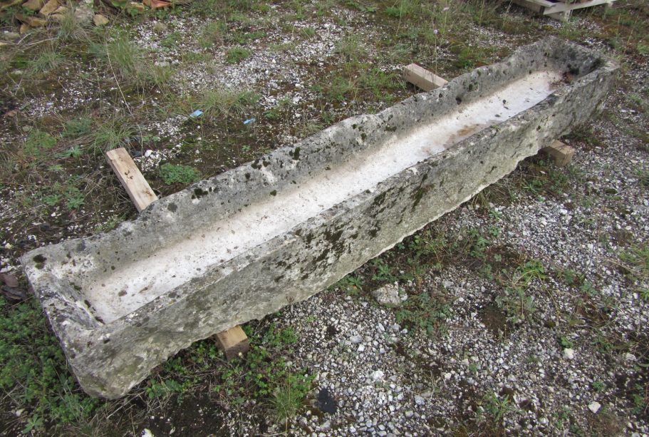 long ancient French sandstone trough