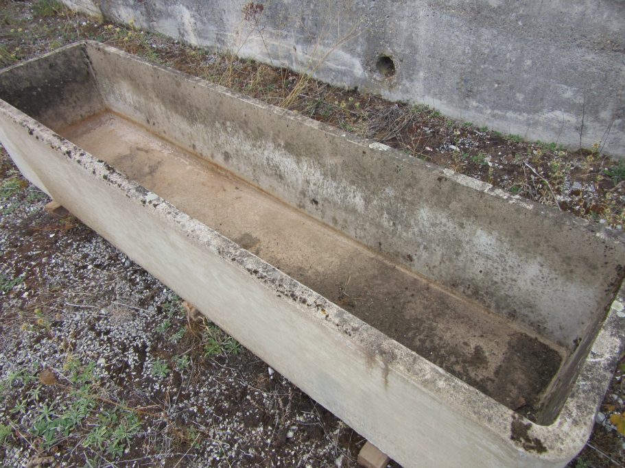 vintage cast concrete water feeder from France