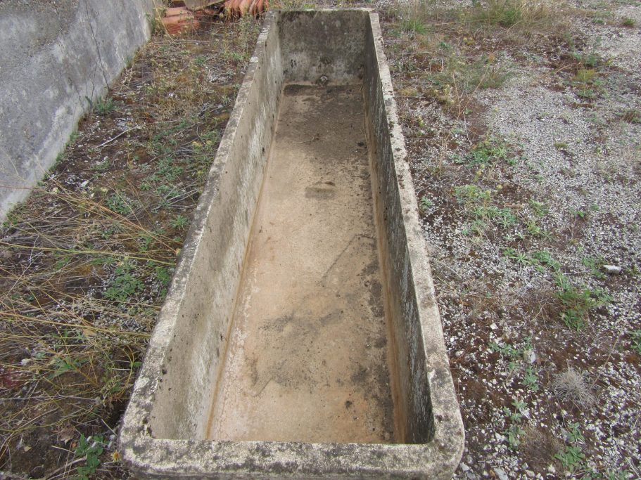 vintage cast concrete trough from France