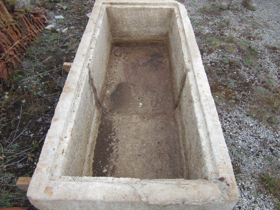 very rare antique French limestone cellar trough