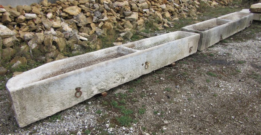 ancient limestone horse feeding trough