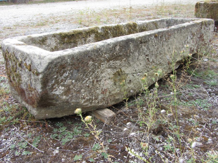 Very old French antique sandstone trough