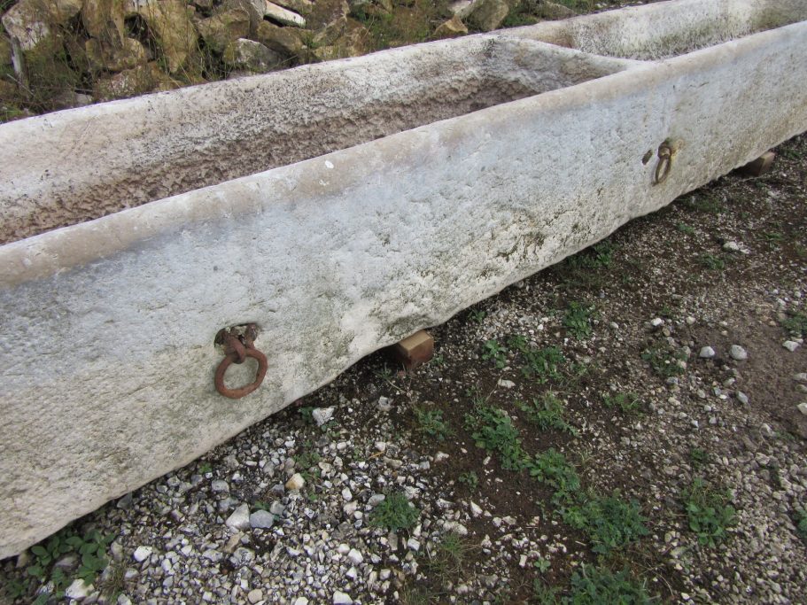 Antique limestone trough from France