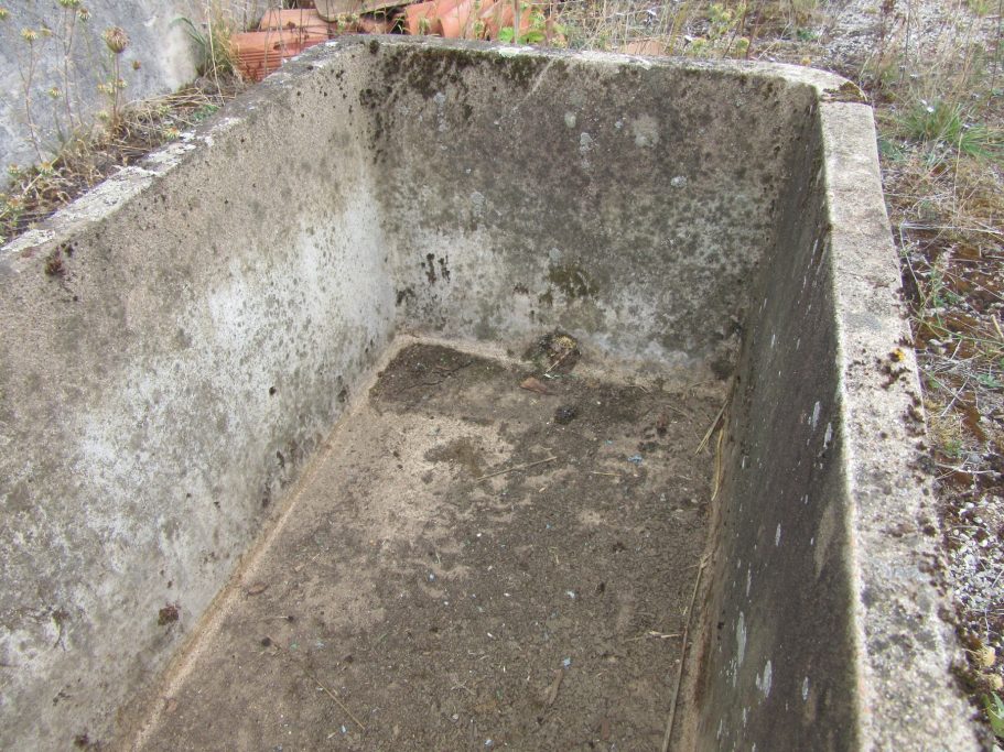 vintage French cast concrete water trough