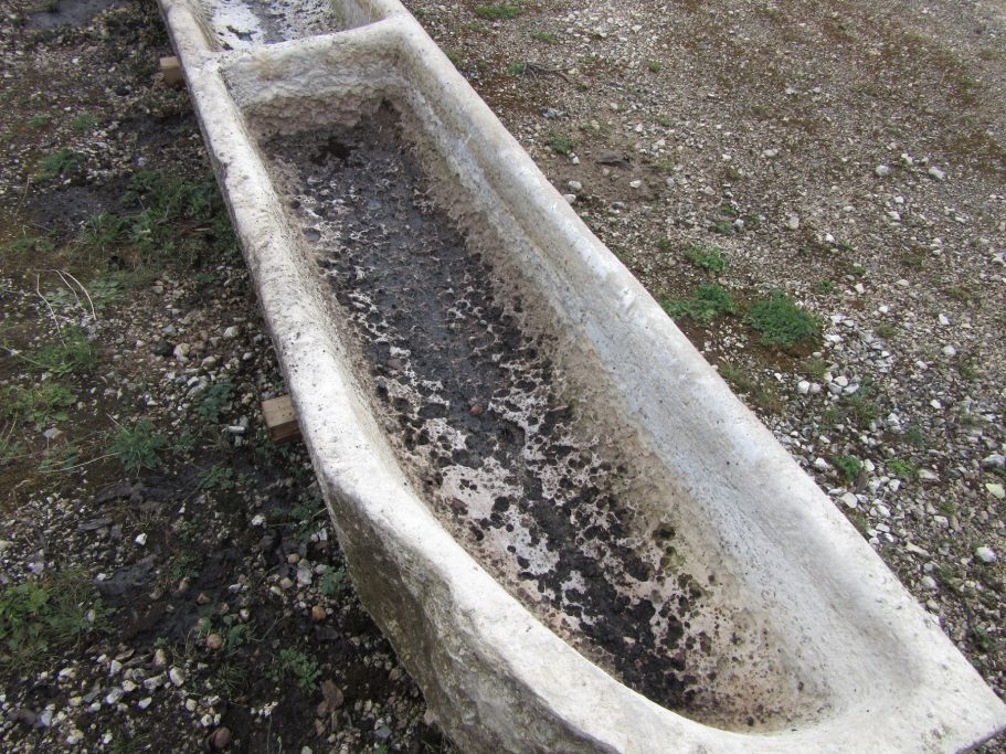 french antique limestone trough