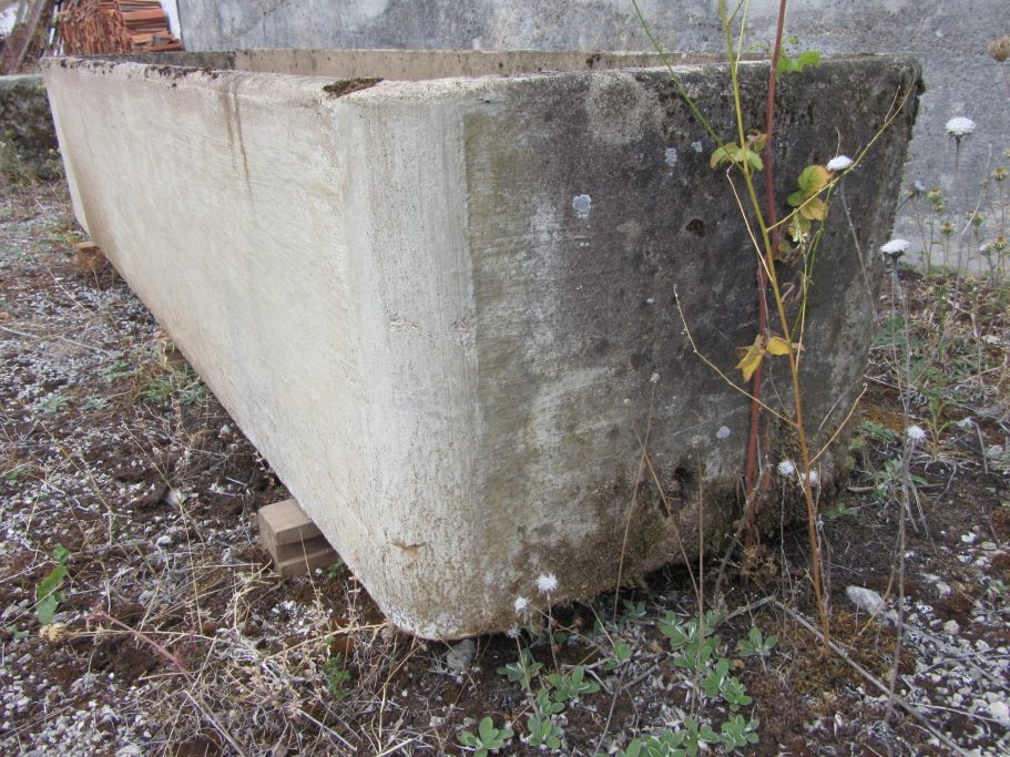 vintage French cast concrete trough for water or planter